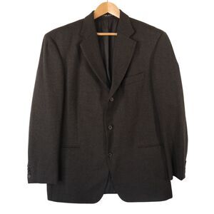 VTG Hugo Boss Men's 44R Soft Knit Tweed Blazer Sport Coat Wool & Cashmere Brown